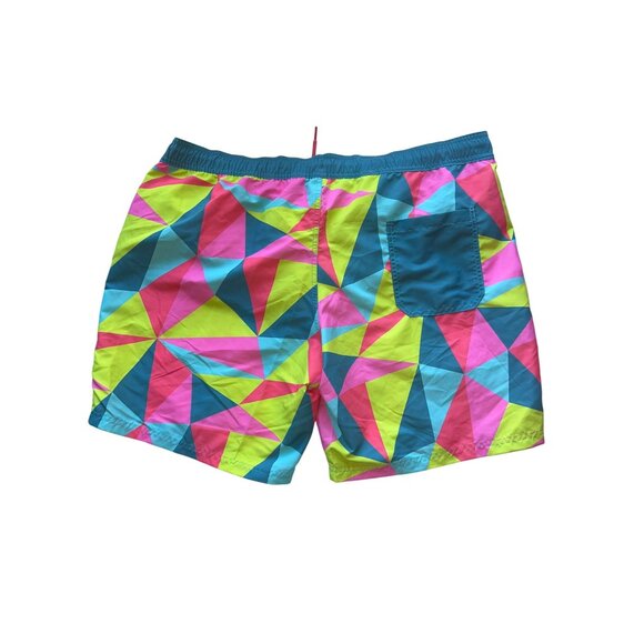 Mad Engine Mens Swim Trunks Geometric Multicolor Size XL 39 inch Elastic Waist - Picture 2 of 8